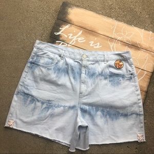 American Eagle Plus Size Printed Jean Shorts - Mom Short Size 22